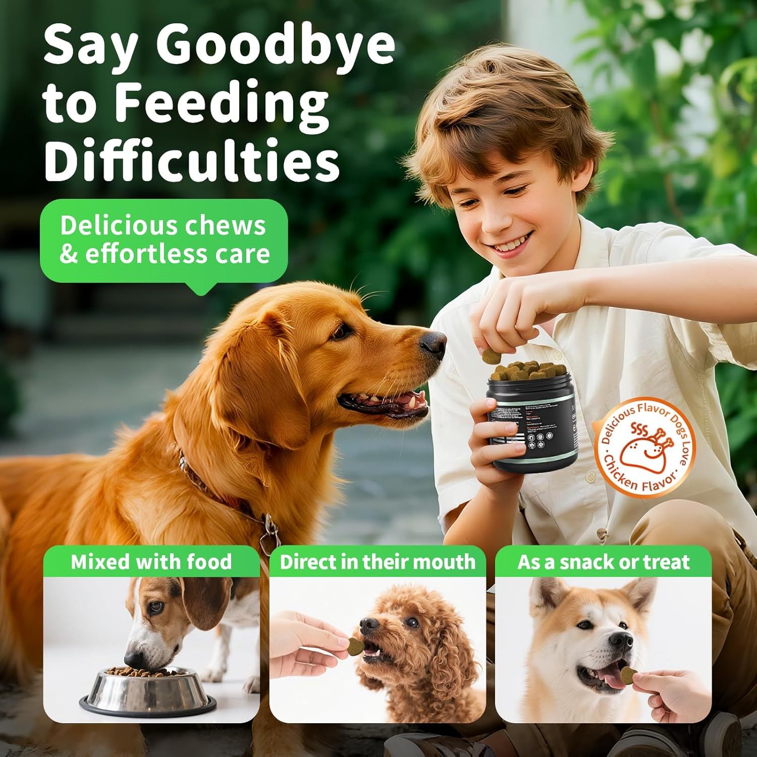 Dog Probiotics Digestive Enzymes,Pumpkin Fiber Chews For Gut Health, Constipation Upset Stomach Relief, Gas & Stool Support, Chicken Flavor Soft Chews ,90 Count - Image 3
