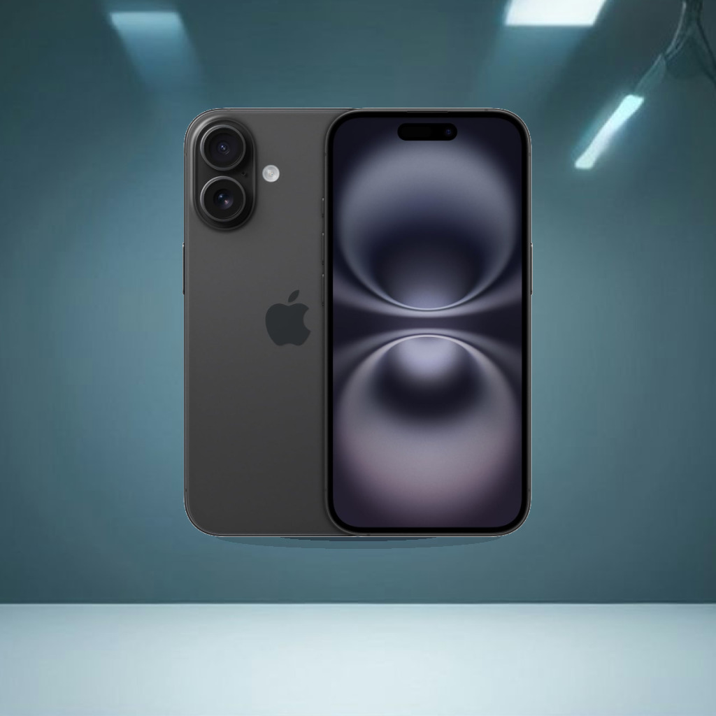 Apple iPhone 16 128 GB: 5G Mobile Phone with Camera Control, A18 Chip and a Big Boost in Battery Life. Works with AirPods; Bl - 1:1 Commercial Studio Staging