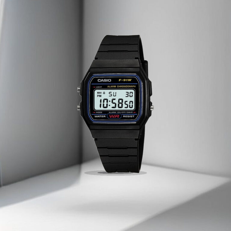 Casio Youth Series Digital Black Dial Unisex Watch - F-91W-1Q(D002) - 1:1 Commercial Studio Staging