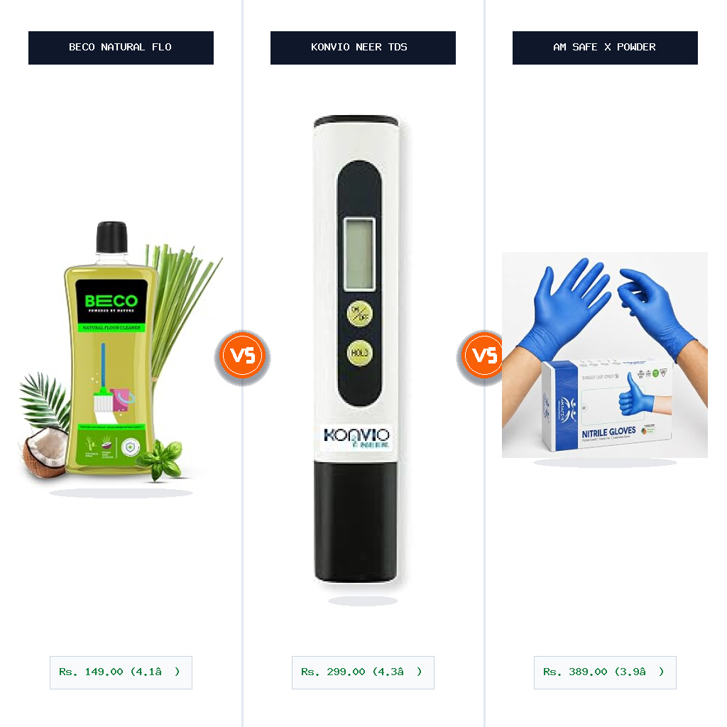 Beco Natural Floor Cleaner -1 Litre vs Konvio Neer TDS Meter for Water Testing Split-Wise Head-to-Head Comparison