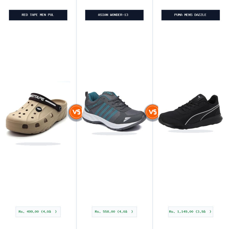 Red Tape Men Pull On Clogs vs ASIAN Wonder-13 Men's Running Shoe Split-Wise Head-to-Head Comparison
