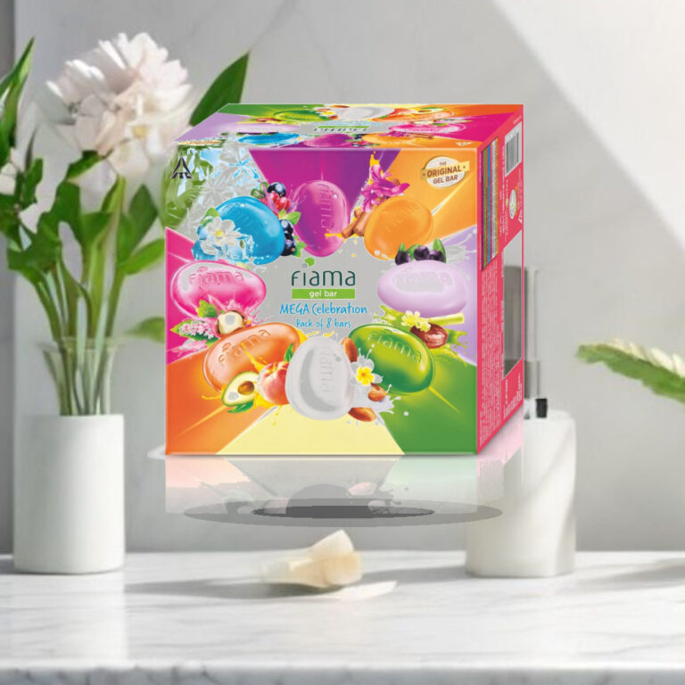 Fiama Gel Bar Mega Celebration Pack 1kg (125g Pack of 8) | 8 Unique Soap Variants | Moisturised Skin with 30% Smoothing Body - 1:1 Commercial Studio Staging