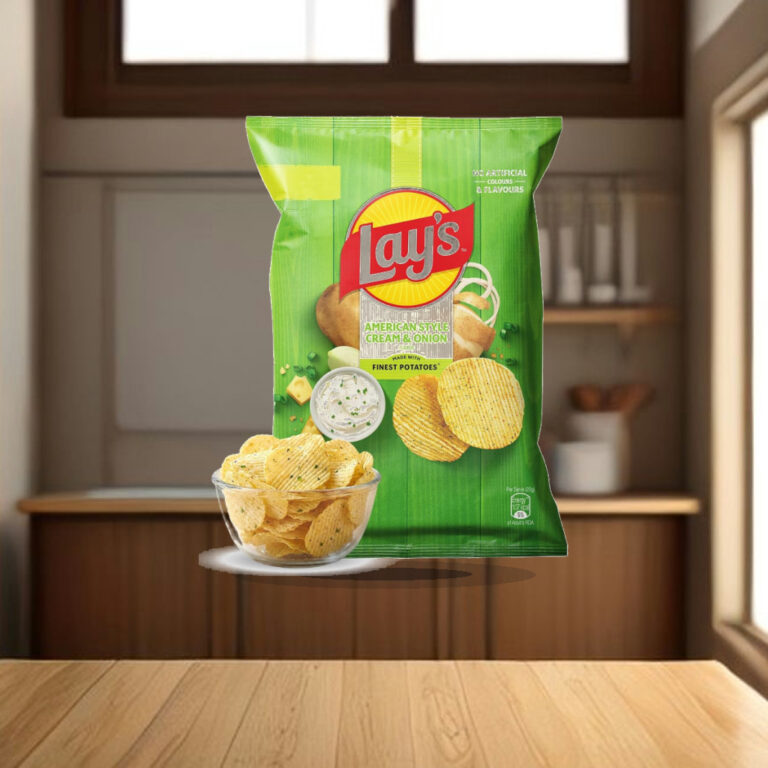 Lay's American Style Potato Chips - Cream & Onion, 58 Gm/52.9 Gm [weight may vary] - 1:1 Commercial Studio Staging