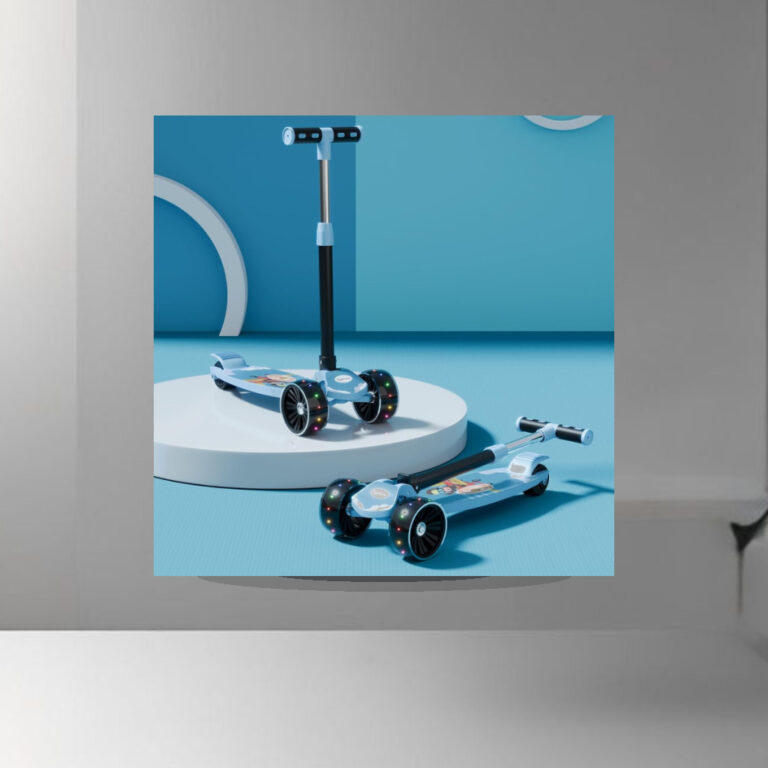 Lifelong Foldable Kids Kick Scooter with LED Wheels & Adjustable Height - Capacity 50kg- for Baby 3+ Year Old boy & Girl - Sk - 1:1 Commercial Studio Staging