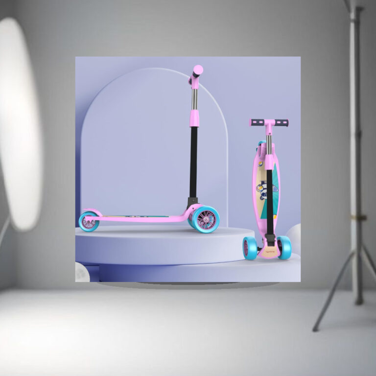 Lifelong LLKS03 Foldable Kick Skating Cycle| Skate Scooter for Kids(Max User Weight: 50Kg) Kids Scooter (Pink, Blue) - 1:1 Commercial Studio Staging