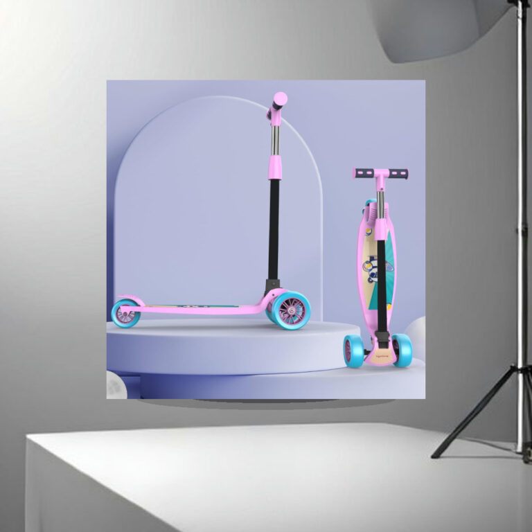 Lifelong LLKS03 Foldable Kick Skating Cycle| Skate Scooter for Kids(Max User Weight: 50Kg) Kids Scooter (Pink, Blue) - 1:1 Commercial Studio Staging