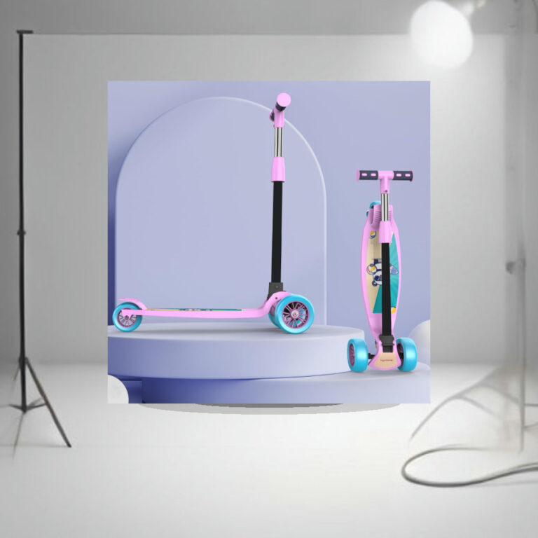 Lifelong LLKS03 Foldable Kick Skating Cycle| Skate Scooter for Kids(Max User Weight: 50Kg) Kids Scooter (Pink, Blue) - 1:1 Commercial Studio Staging