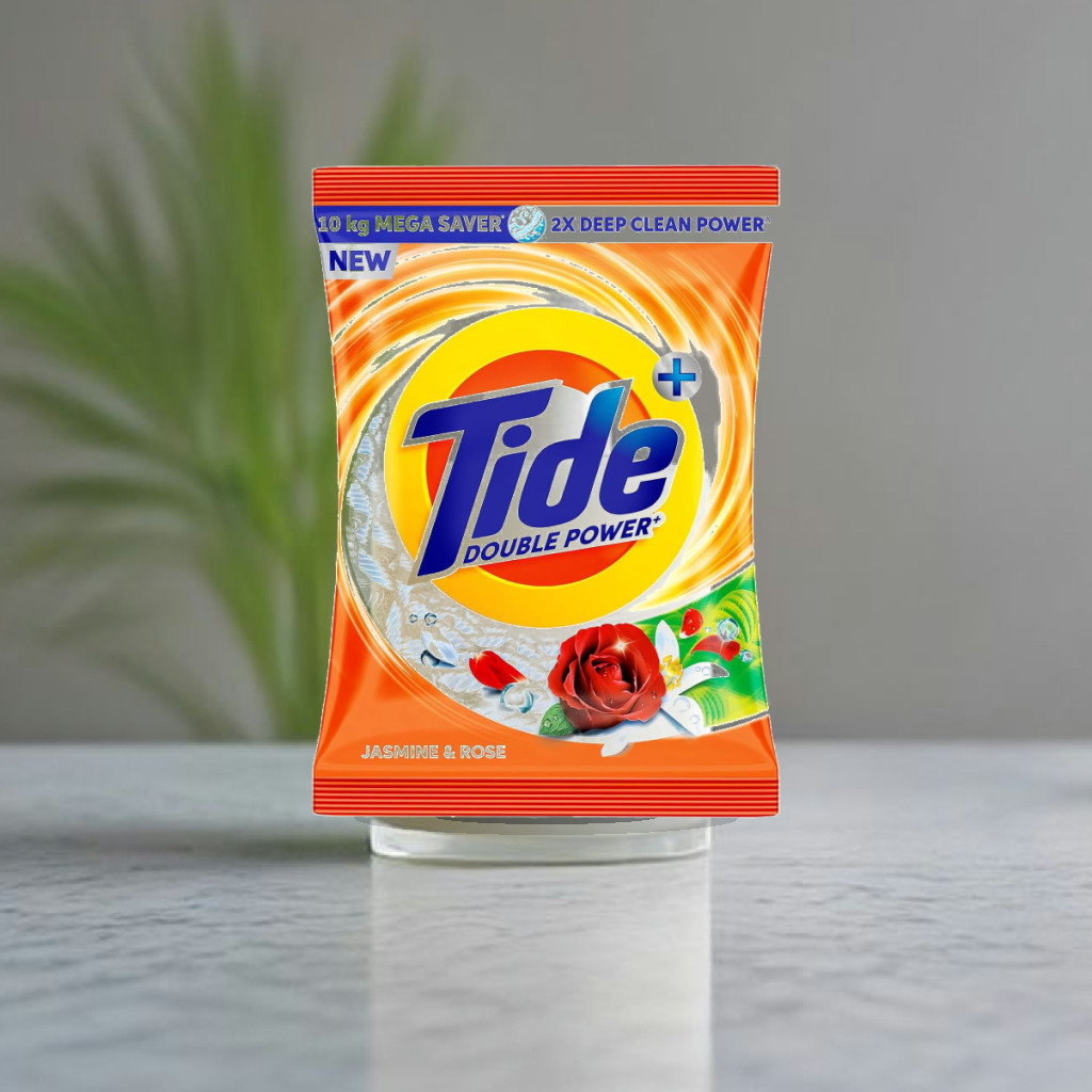 Tide Plus Detergent Washing Powder - 10kg Mega Saver Pack | Jasmine & Rose Fragrance | Removes deep-seated Oil, Gravy , Tea S - 1:1 Commercial Studio Staging