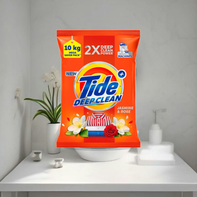 Tide Plus Detergent Washing Powder - 10kg Mega Saver Pack | Jasmine & Rose Fragrance | Removes deep-seated Oil, Gravy , Tea S - 1:1 Commercial Studio Staging