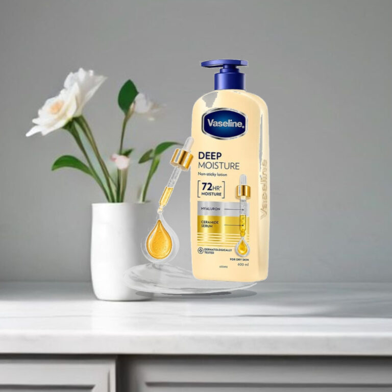 Vaseline Deep Moisture Body Lotion with Ceramide Hyaluron Fillers | 10X More Moisture for Cushion Soft Glowing Skin | For Dry - 1:1 Commercial Studio Staging