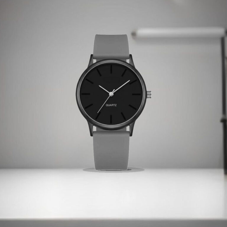 VIRAKTI Silicone Strap Analog Watch for Men with Round Dial Stylish | Stylish round analog dial with a clean and modern every - 1:1 Commercial Studio Staging