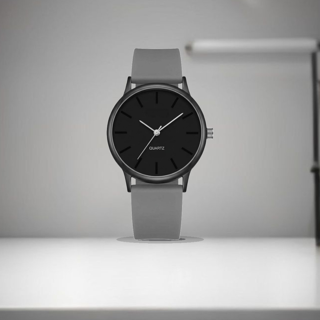 VIRAKTI Silicone Strap Analog Watch for Men with Round Dial Stylish | Stylish round analog dial with a clean and modern every - 1:1 Commercial Studio Staging
